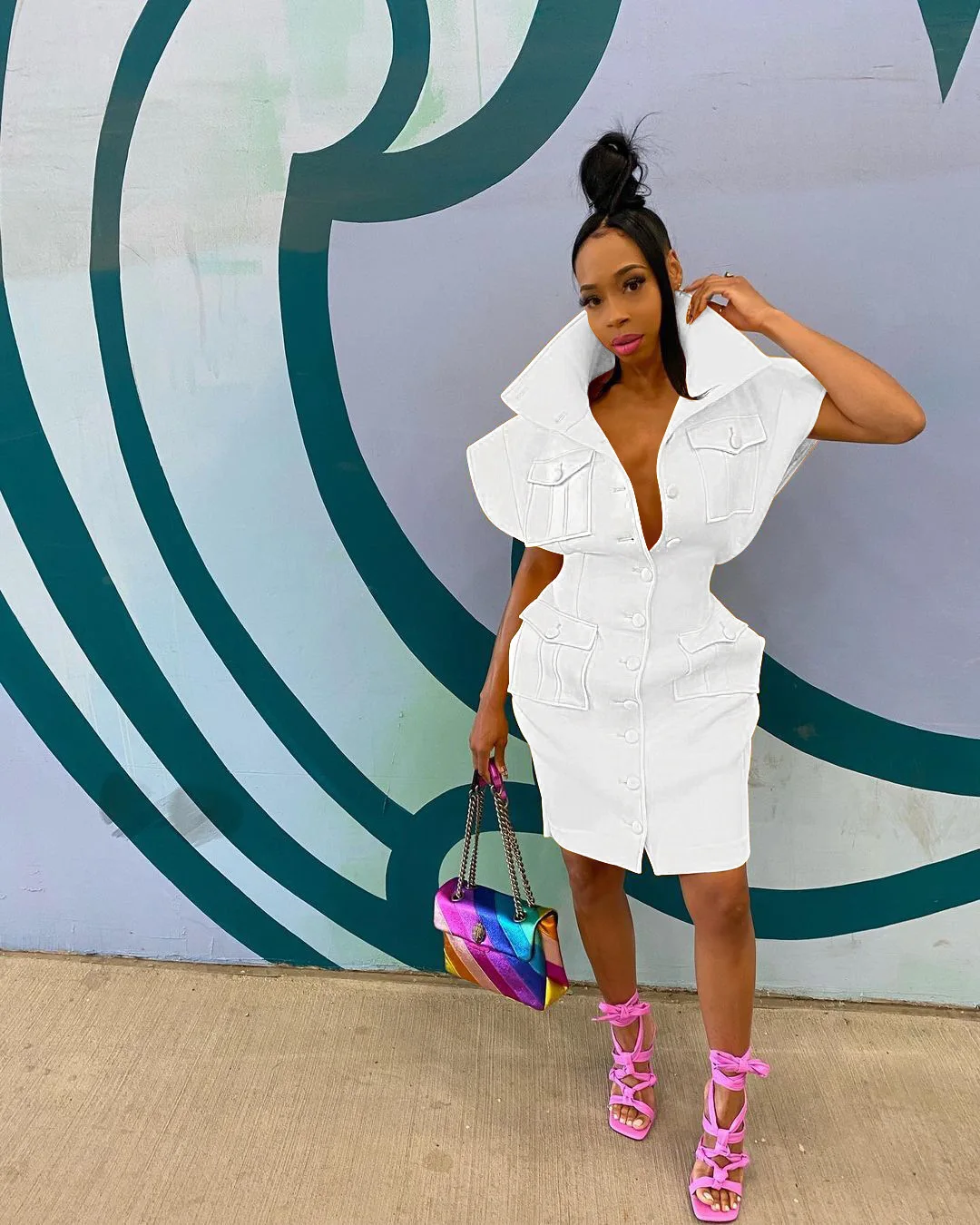 
New product ideas 2021 summer dress multi-pocket buttons for clothes stylish sexy dress 