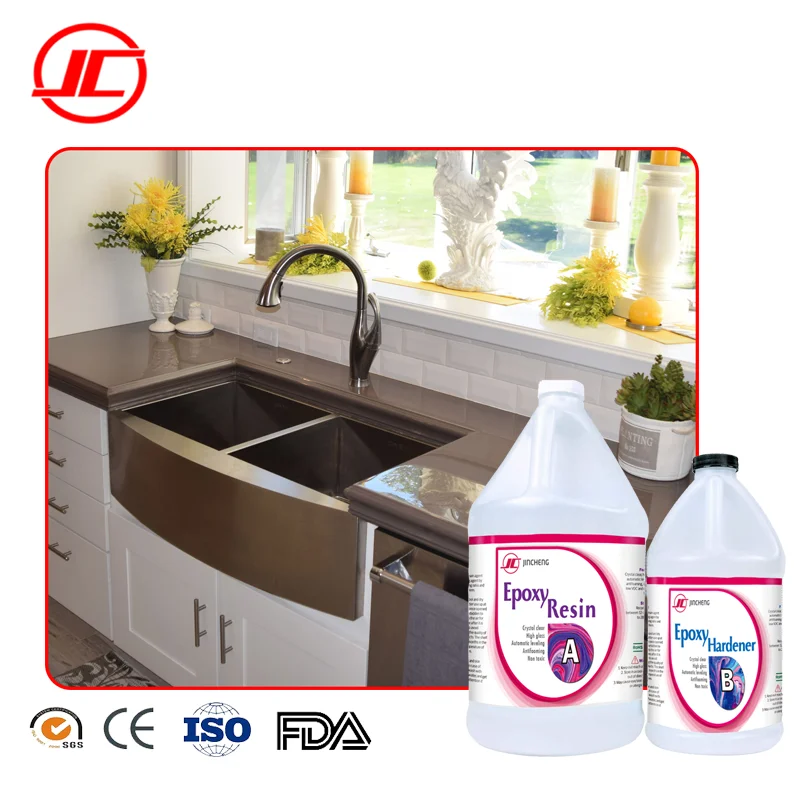 DIY AB Creative Transparent Epoxy Resin for Countertop coating/Bar /Kitchen marble countertop