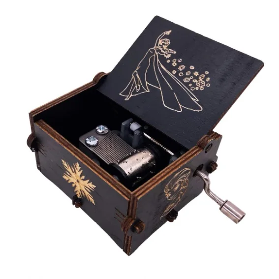 OEM Factory Hot-Selling Black Wooden Music Box Creative Custom Song Wooden Music Box