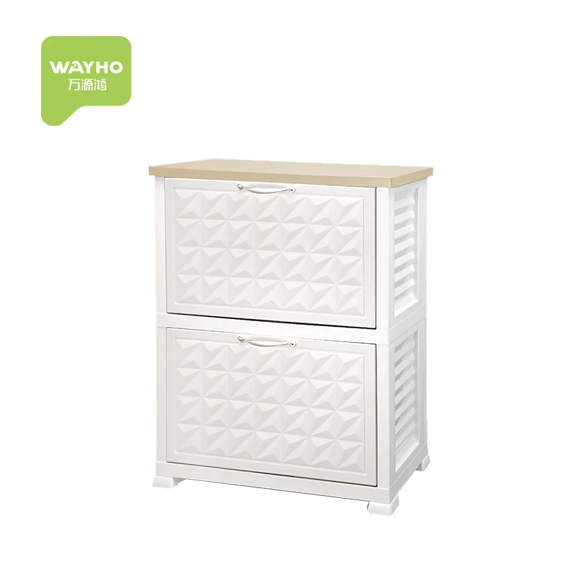 PP+MDF Durable plastic drawer shoe cabinet indoor