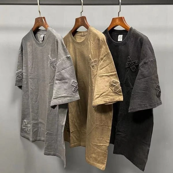 
High Quality OEM Custom Logo Oversize Hip Hop Vintage T Shirts For Man 