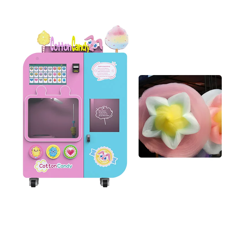 Commercial Factory Automatic Cotton Candy Vending Machine Cotton Candy Robot Making Machine With Sugar