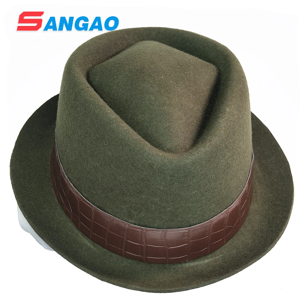 wholesale fly attendant hats wool fedora for lady pork pie felt