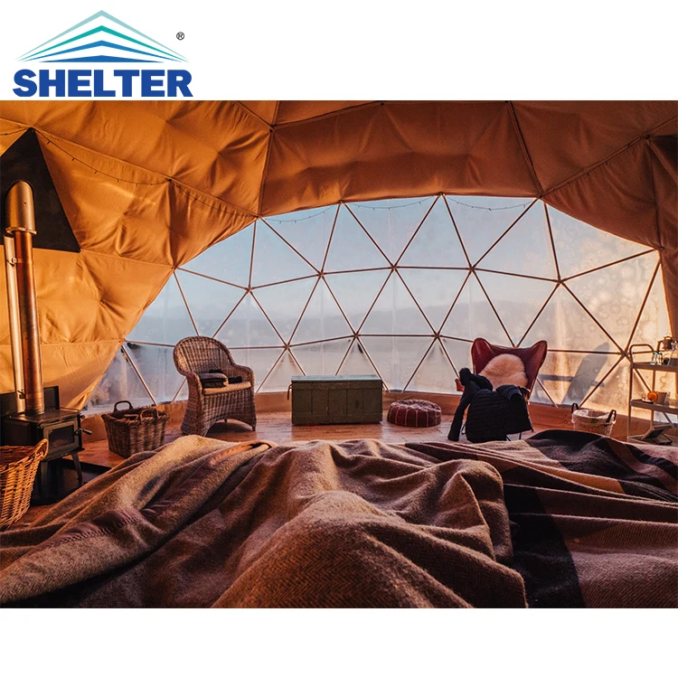 Outdoor Modern All Season Star Gazing Luxury Garden Igloo Round Bell Tente House Geodesic Glamping Dome Tent With Bathroom Price
