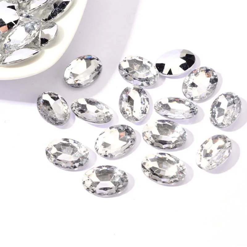 Sharp bottomed oval acrylic egg shaped diamond jewelry, adhesive crystal stone hair accessory patch