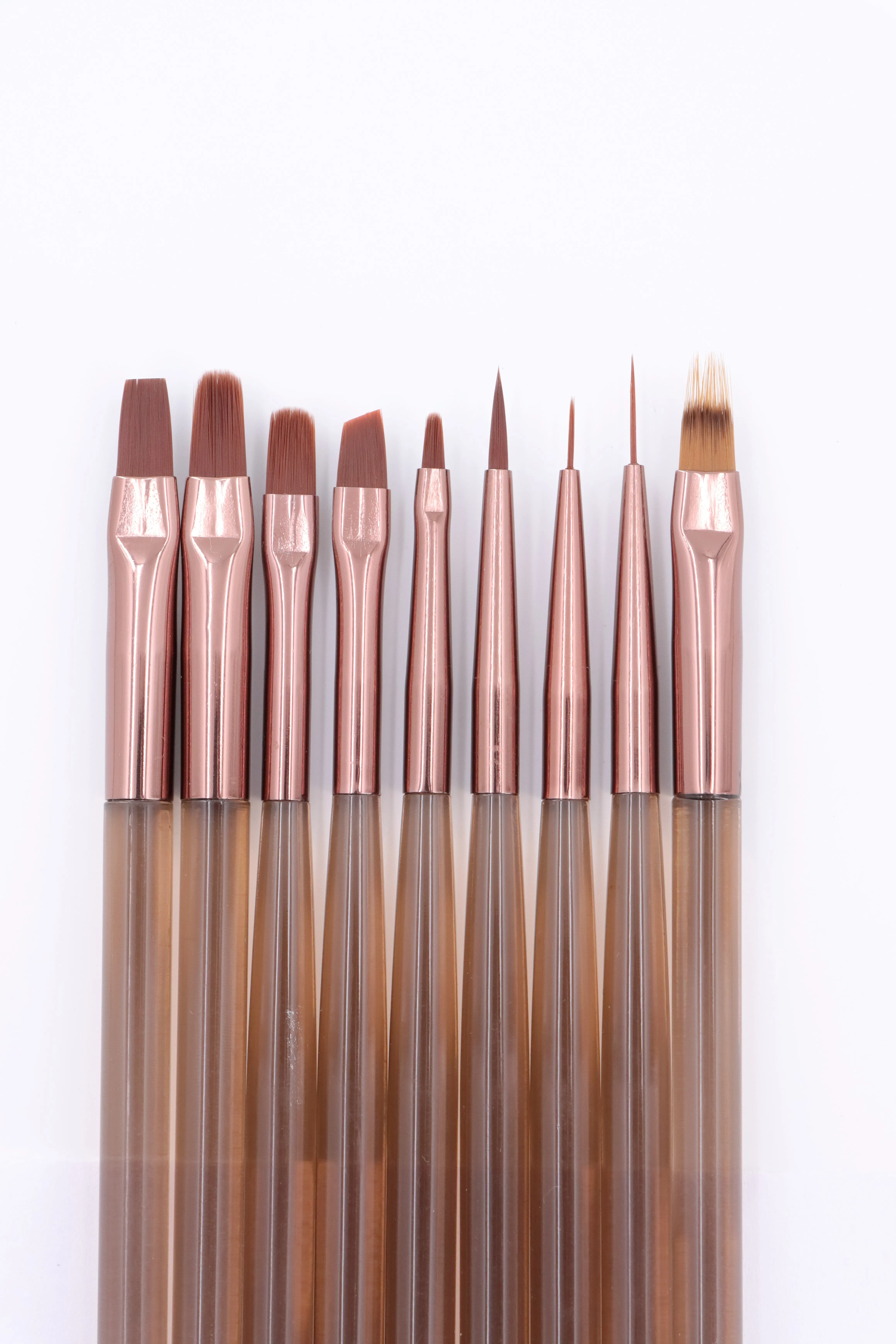 BW11-3 Round Nail Brush for UV Gel Polish PA Nylon Hair Art Design Brush for Nails Private Label Nail Brush with Acrylic Handle