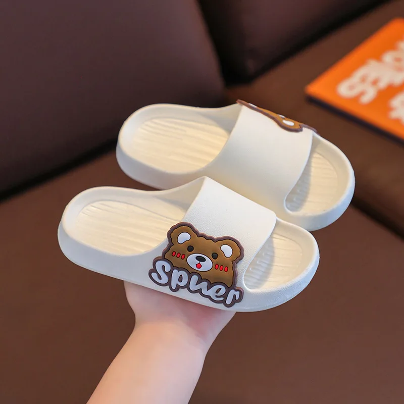 2025 Cute Cartoon Kids Slippers Summer Indoor Home Slippers for Boys and Girls for Bathroom and Swimming Use