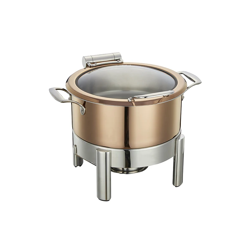 big glass cover Kitchen utensils cookware mini buffet pot for hotel and family party chaffing dish food warmer chafer buffet