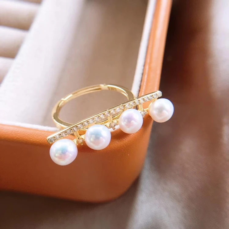 Pearl Crown Ring for Women Jewelry 925 Sterling Silver Natural Engagement Bands or Rings Silver Color Fahionable Jewelry Flower