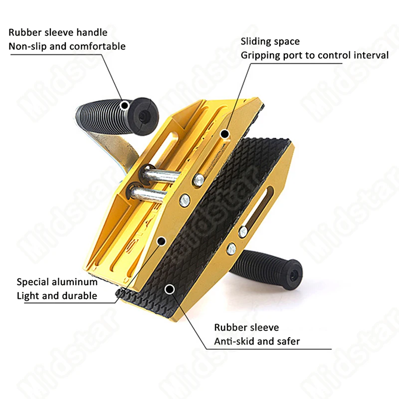 Midstar Carry Clamp Portable Double Hands Clips for Lifting Stone Granite Marble Slab Glass
