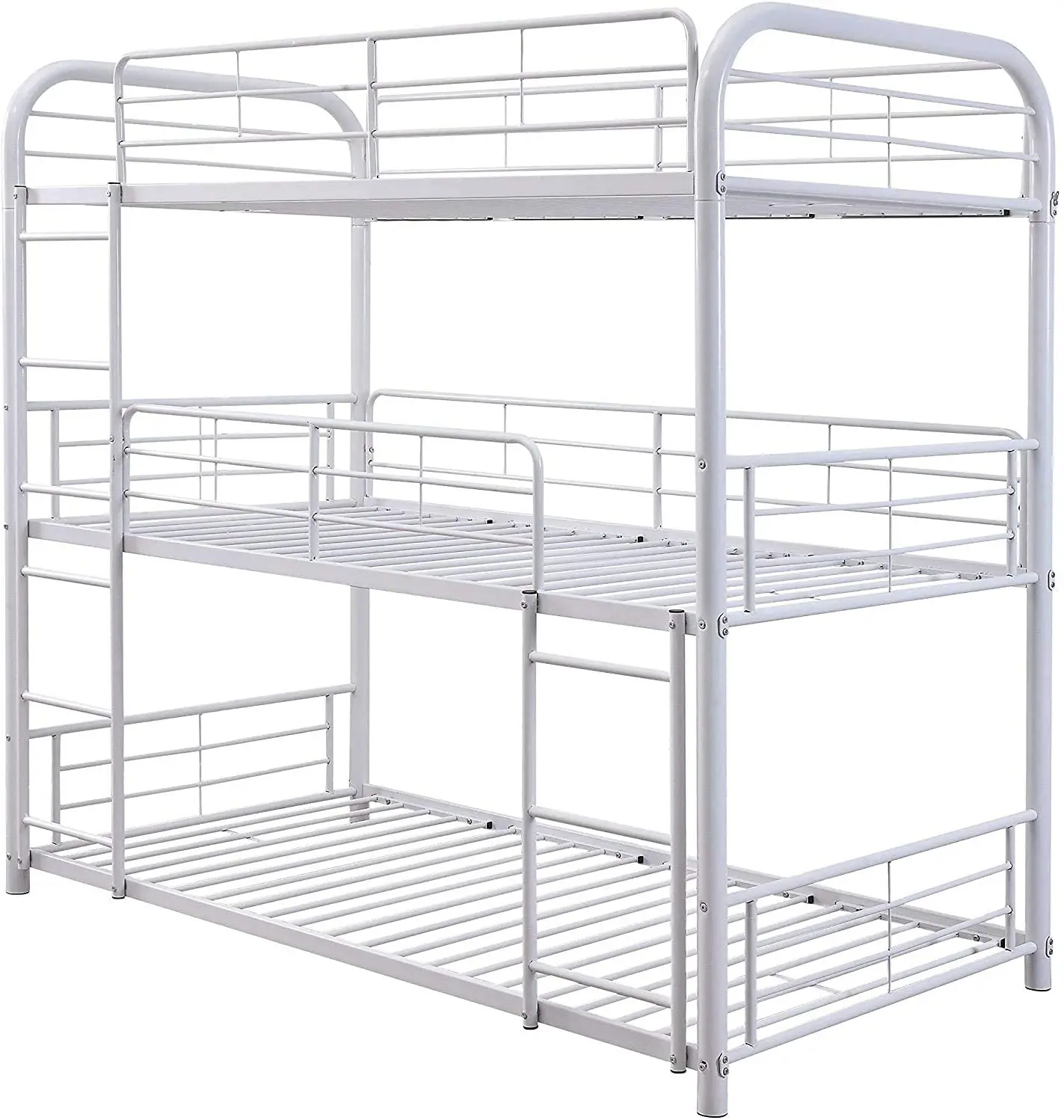 Solid Ladder Twin Size Three-Story Metal Triple Bunk Bed