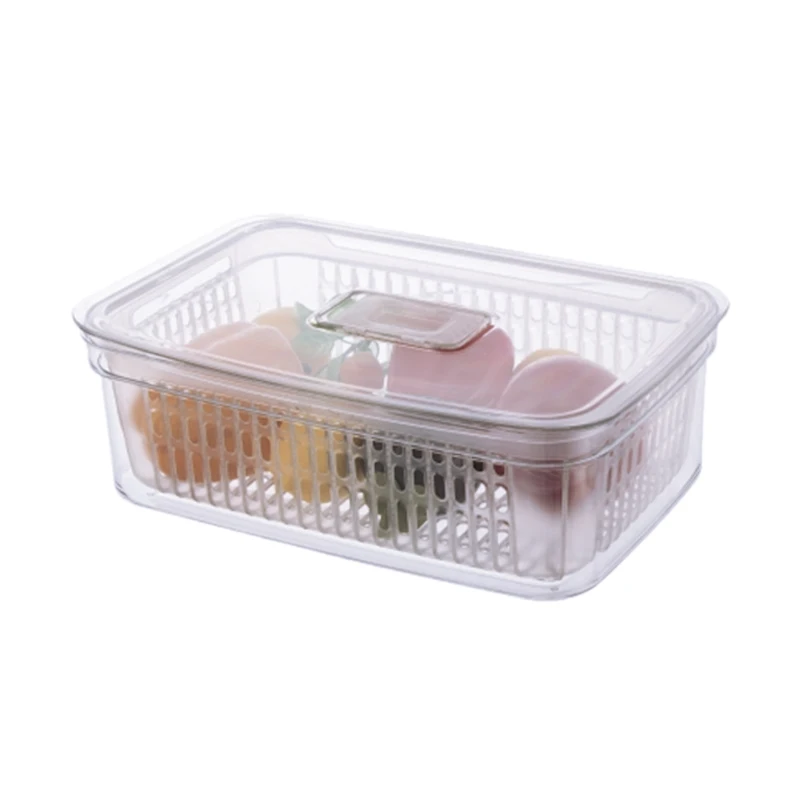 
SA-3483 Kitchen Refrigerator Fruits Vegetables Fresh Keeping Seal Drain Storage Box 