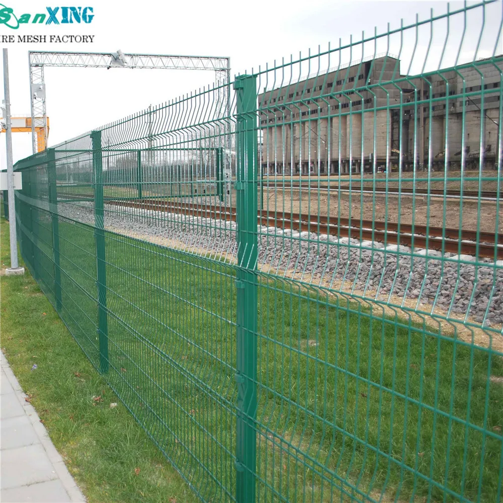 Rustproof Customized Outdoor PVC metal garden fence 3D curved fence panel PVC Coated V bending 3d welded wire mesh fencing