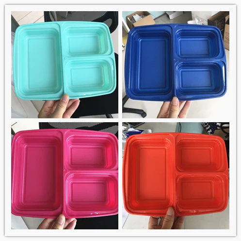 Factory 3 Compartment Meal Prep Containers with Lids, Food Storage box, BPA Free Plastic Reusable microwavable dishwasher safe