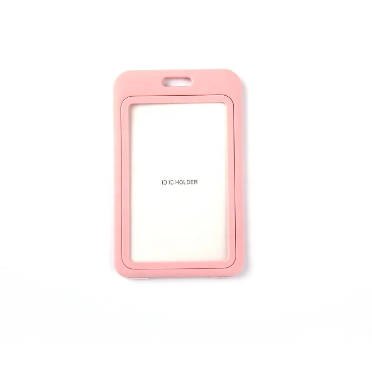 QORI costom color plastic id card holder metal name card holder