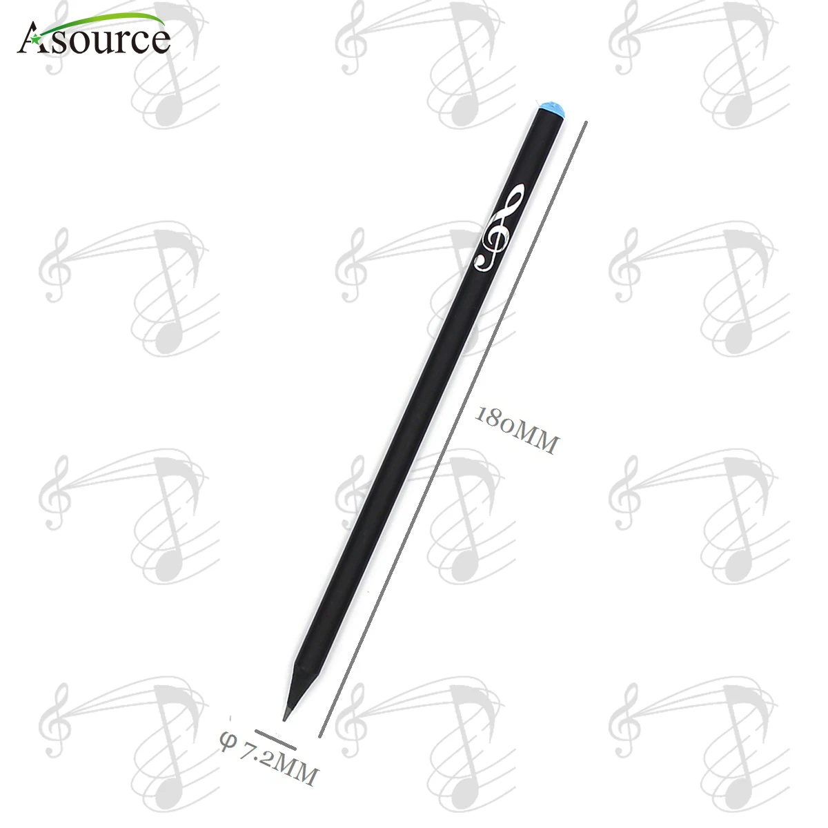 Music Gift Crystal Topper Wood Pencil with Music Note Print