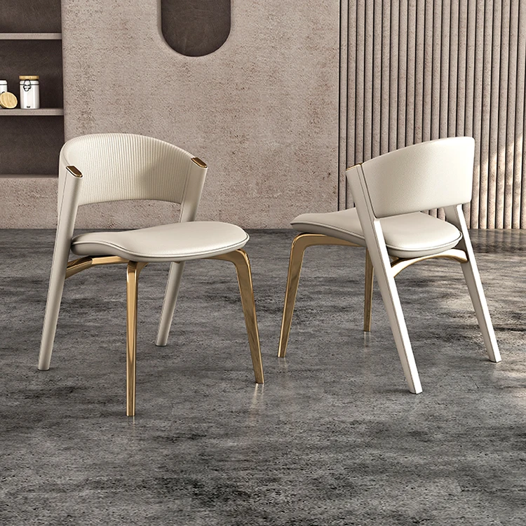 Modern hotel luxury dinning room chair set for furniture Metal stainless steel tufted Fabric restaurant dining chair