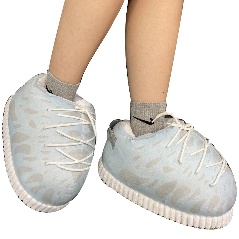 
New Multiple Designs Winter Warm Yeezy Jordan Sneaker aj Style Average Size Teenager Adult Plush House Indoor Slippers 