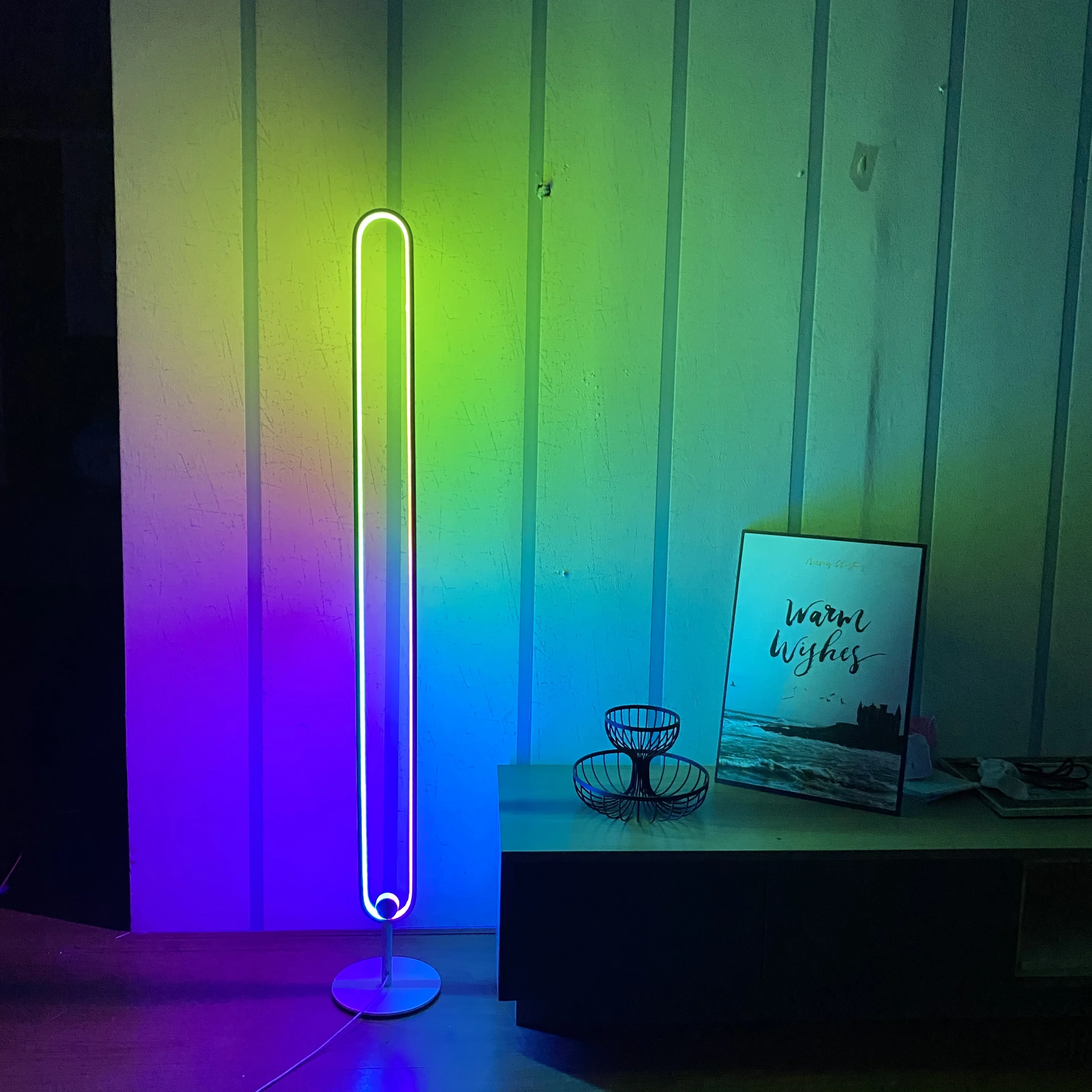 Chuse Современный дизайнерский rgb led свет дистанционное управление приложение круговой алюминиевый угловой напольный светильник минималистичный noen торшер