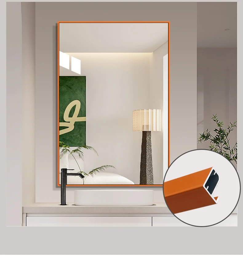 wholesale custom modern rectangle large big black gold matel framed full length home decor bathroom wall mirror miroir spiegel