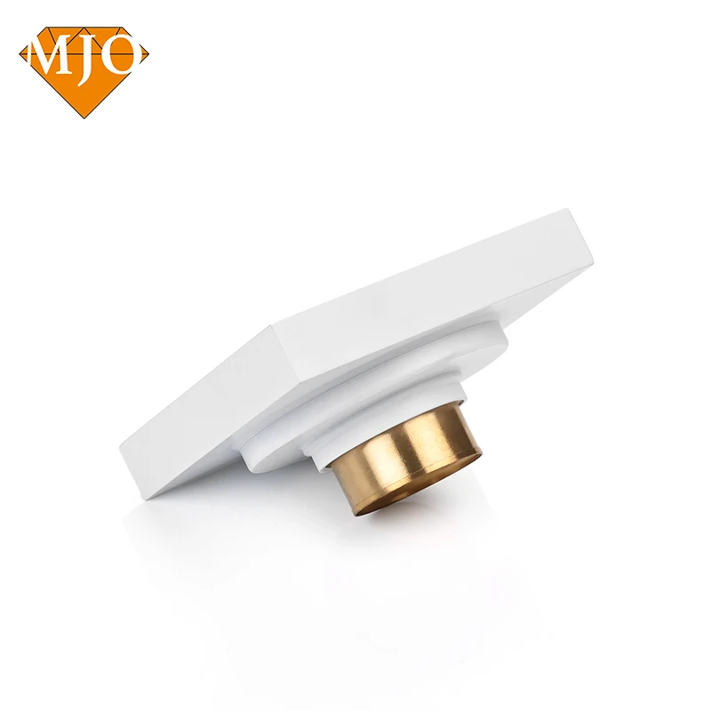 Square White Brass Floor Drain for Hotel Bathroom with Anti-odor Function