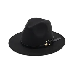 Wool Fedora Hat Women Felt Vintage Style With Leather Band red hat