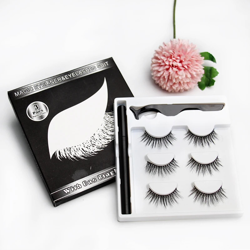 private high quality label mink lashes magic eyeliner glue pen set kit