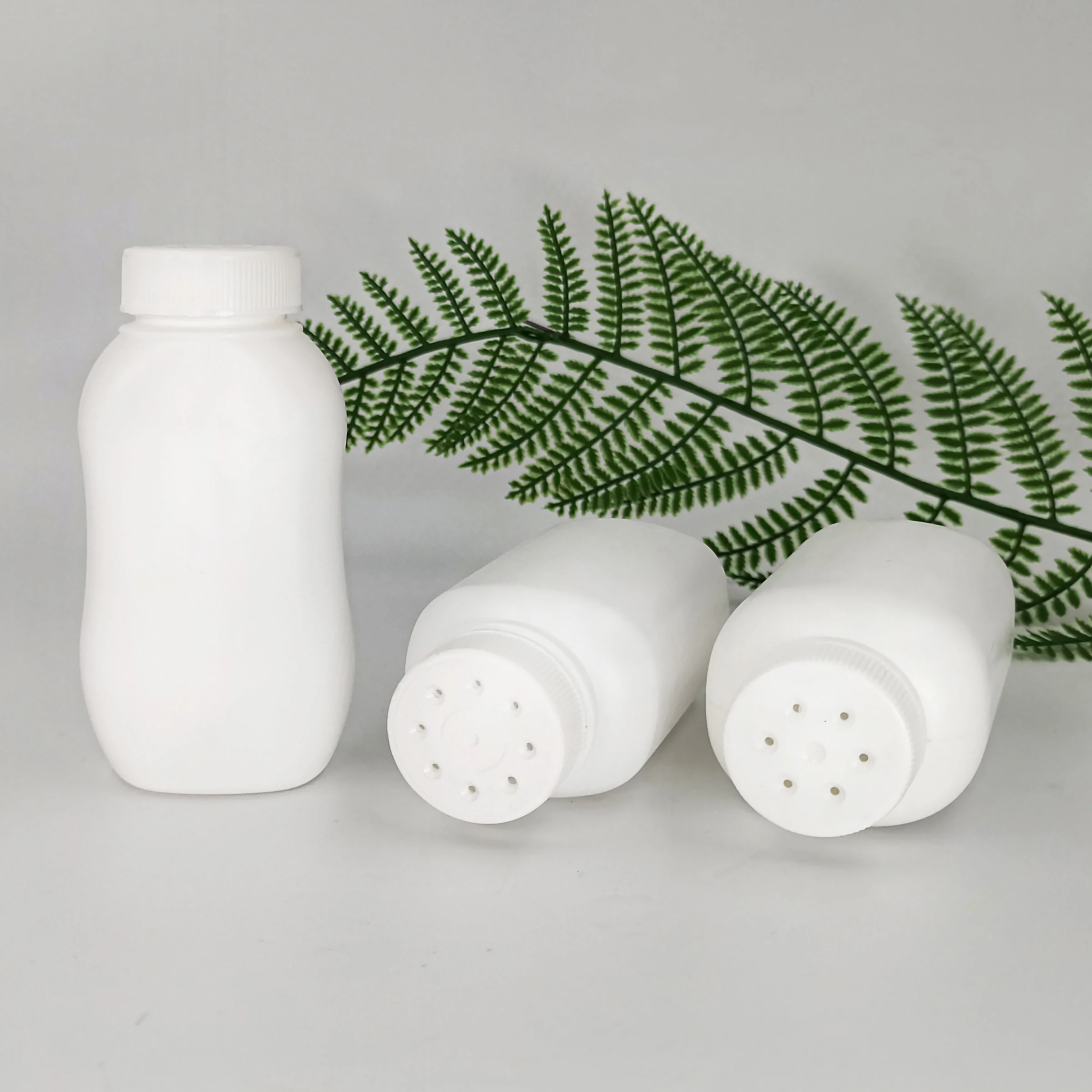 Baby Powder Containers, Talc Powder Bottle Spray Pump Plastic Bottle Custom HDPE Screen Printing Twist Cap, 50ml OEM Round 5000