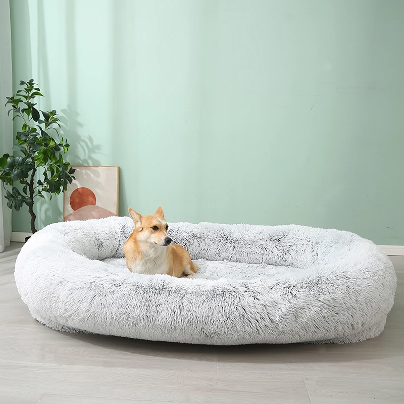 Hot selling products 2024 designer high quality dogs beds soft and comfortable dog bed with cover 6 colors plush bed for dogs