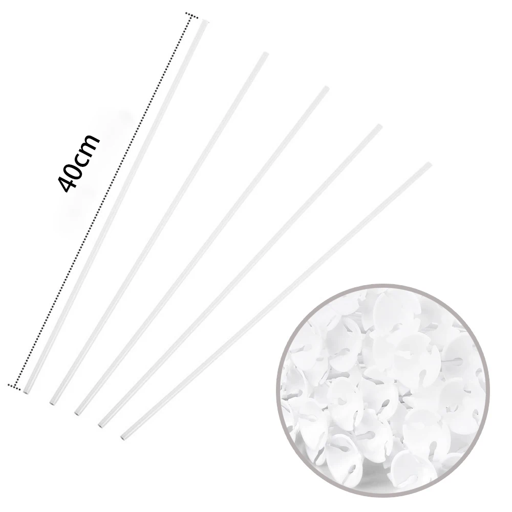 Wholesale Colorful Balloon Sticks Plastic towing Rods bracket Supplies 27/32/40/42 cm Lengthened Balloons rod Holder Sticks set