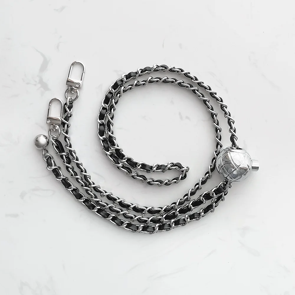 Bag Accessories Bag Chain DIY PU Leather Metal Bags Strap Adjustable Shoulder Belt Chic Golden Ball for Crossbody Replacement