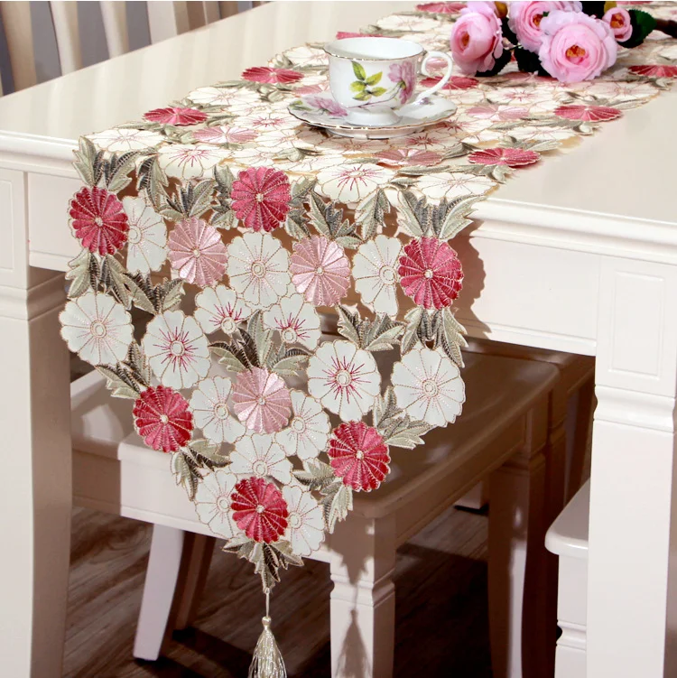 SIPEIEN Grape Table Runner flower fruit handmade table runner for Dining Room Kitchen table runners hot