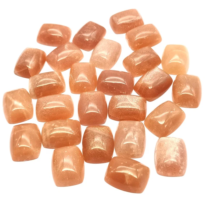 Wholesale natural stone 23*18*8 mm rectangle sunstone cabochon