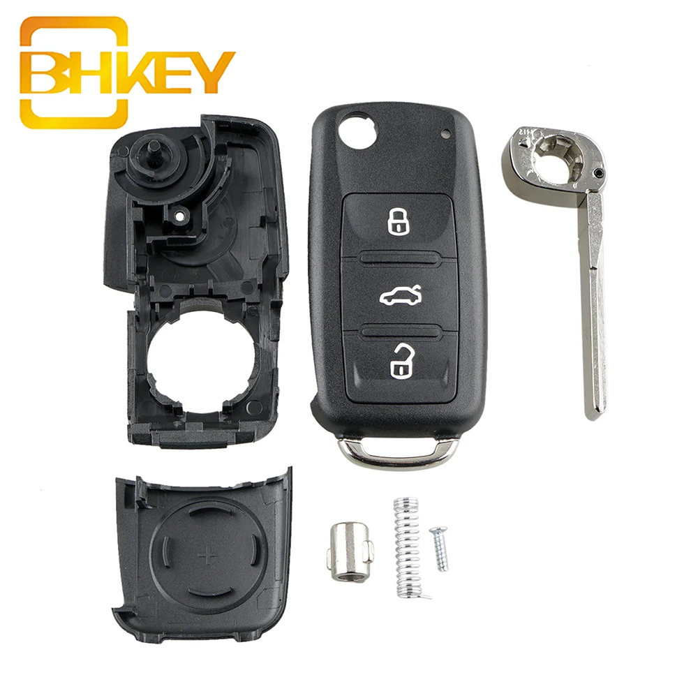  Складной чехол-брелок для автомобильного ключа с 3 кнопками VW GOLF MK6 POLO JETTA CADDY BEETLE