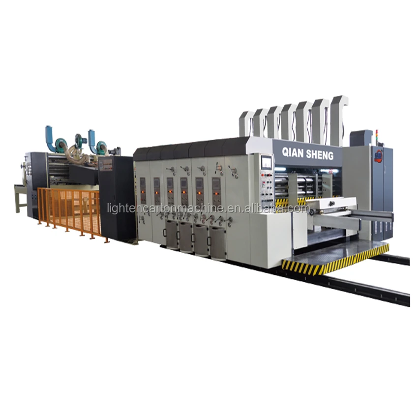 Automatic HIgh Speed Flexo Printer Slotter Die Cutter Folder Gluer Strapper Machine