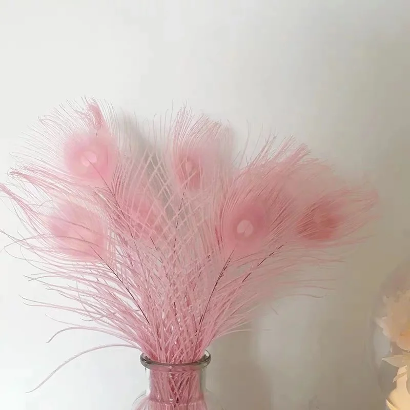 Оптовая продажа, Натуральное Розовое перо павлина для украшения вечеринки
