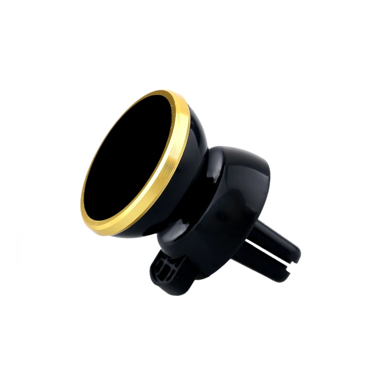 universal snap 360 rotation magnet mount aluminum clip air vent mini magnetic car phone holder with metal plate