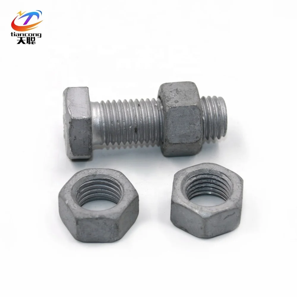 ASME/ANSI 307A стальной простой оцинкованный HDG черный класс 2/5/8 шестигранные болты 3/8 1/2 3/4 5/8 1-3/4nch