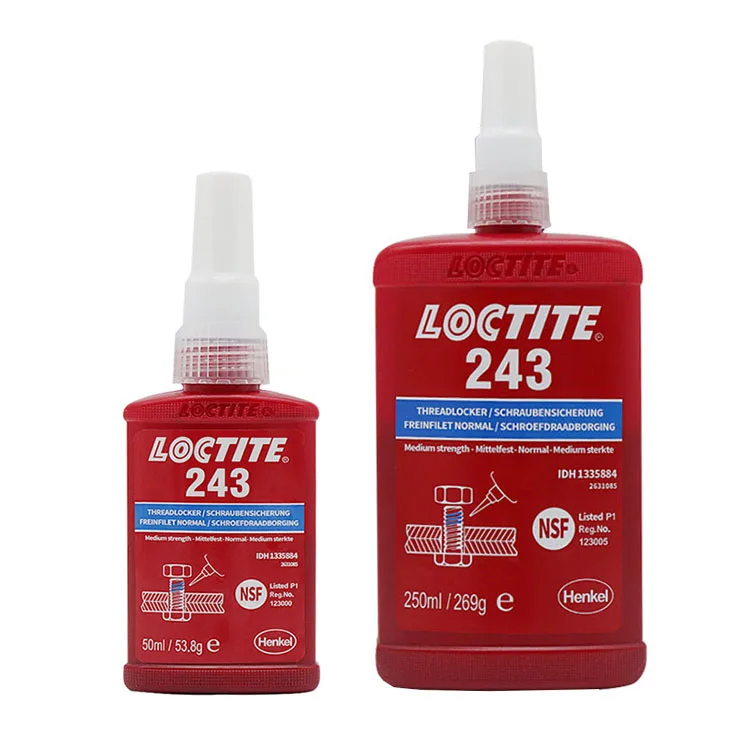 Блокировщик ниток locтитр 243, синий, средней прочности, съемный, устойчивый к высоким температурам Анаэробный Клей 50 мл/250 мл