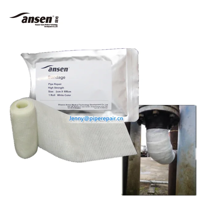Anti-Corrosion Pipe Wrapping Fast Curing Repair Bandage water activated fiberglass tape
