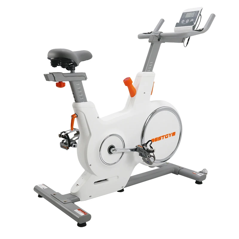 New white 5kg flywheel belt 3pcs crank with the strong frame home use energym  adult exercise bike