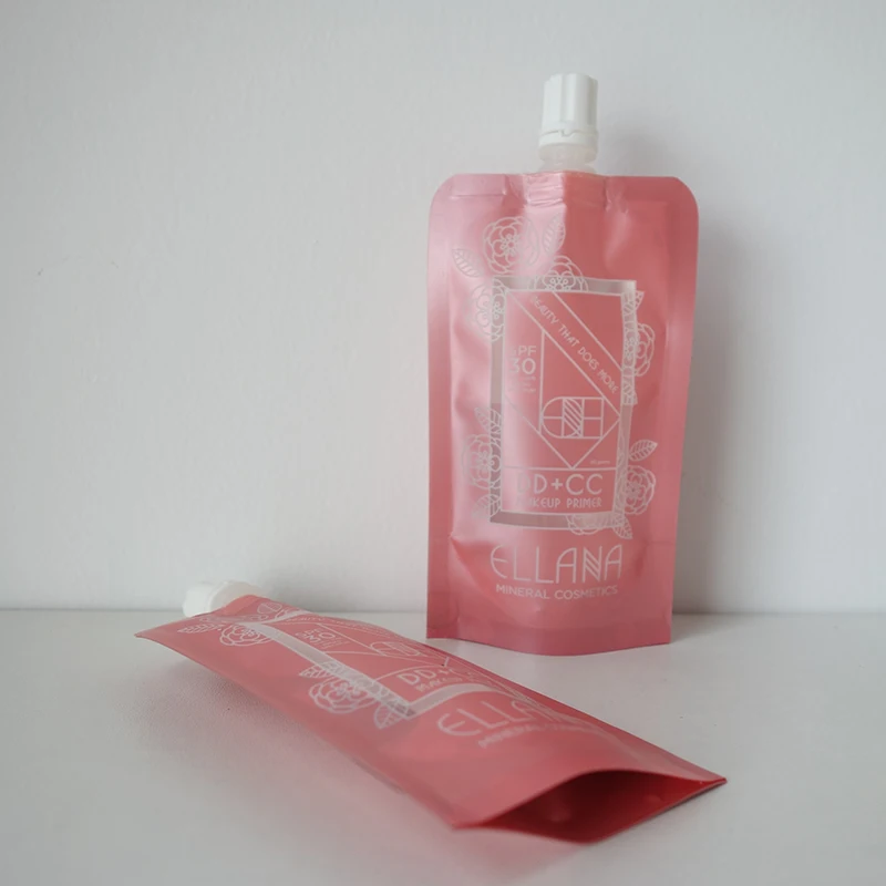 Custom Stand Up Foil Doypack Shampoo Pouch Packaging Bag Cosmetic Spout Pouch For Liquid