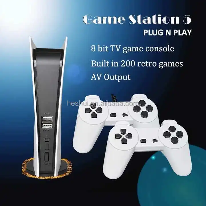 TV Game Console 8 Bit GS5 Retro Consola Video  Built in 200 Classic Games Wired Handheld Gamepad AV Output for NES