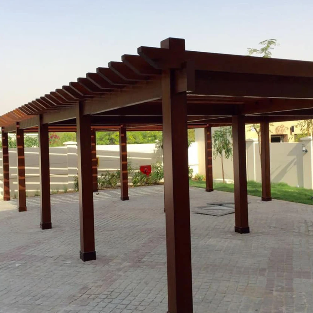 Customized Wholesale outdoor waterproof wood plastic composite gazebo tent wedding garden gazebo canopy gazebo louver pergola