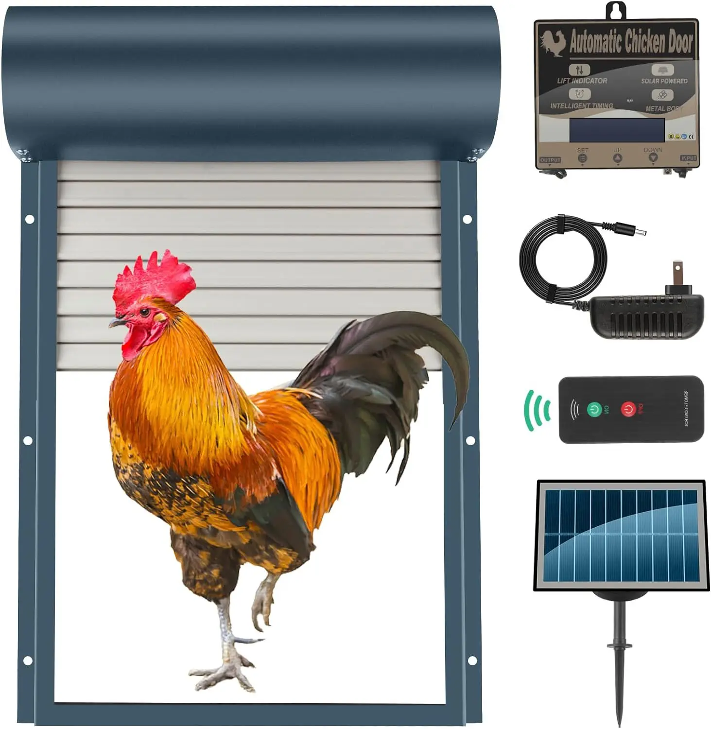 2024 Latest Design Waterproof Aluminum Alloy Smart Automatic Chicken Coop Door