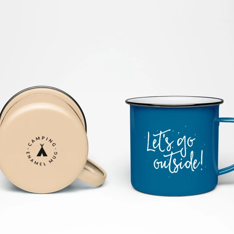 Adventure sublimation mug enamel - Morning Coffee Mug, Larger Than The Competition - 16oz (455ml) Tin Cup Campfire Mug