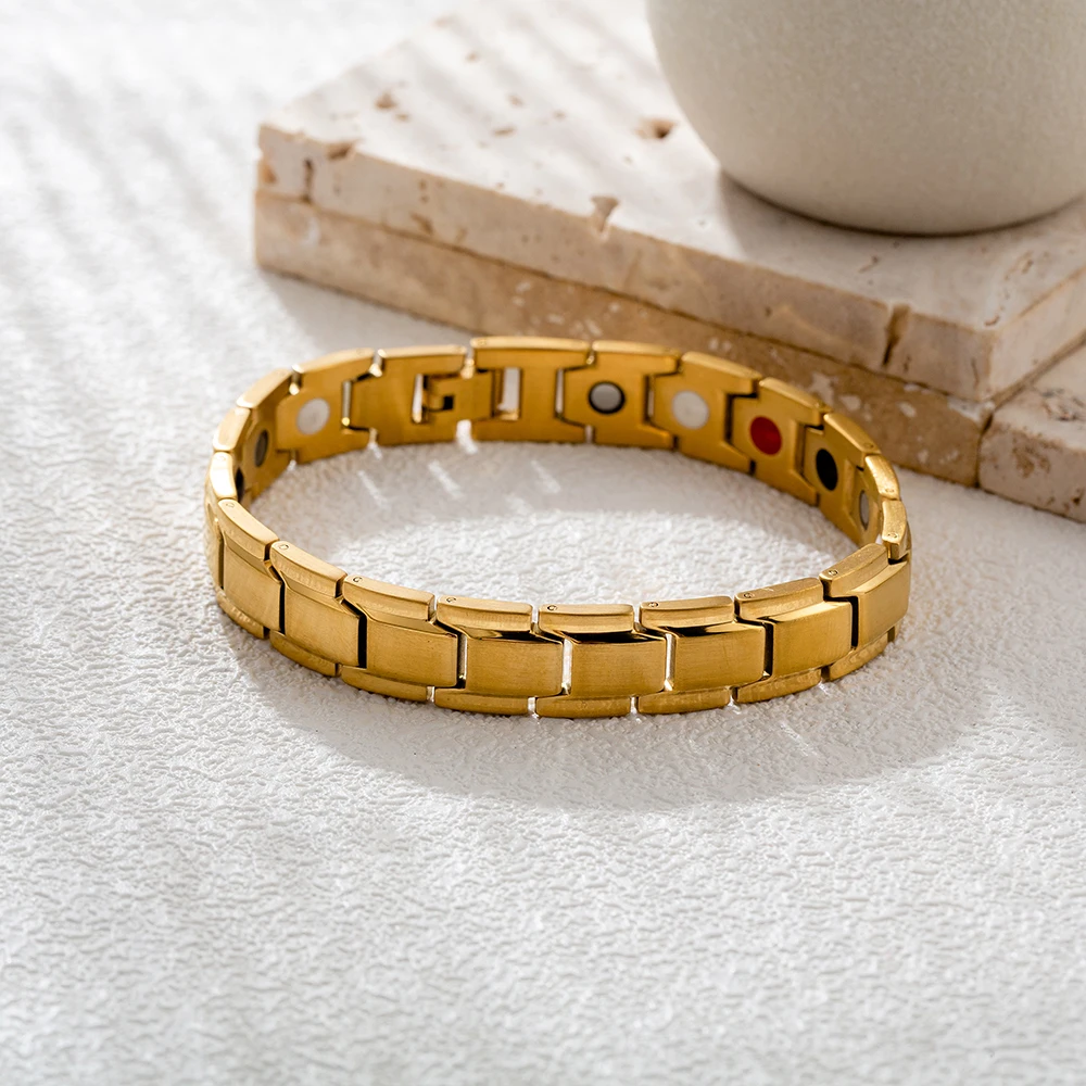 Customized Special Bio Magnetic Energy Accessories Men Stainless Steel Bracelet Jewelry Wholesale