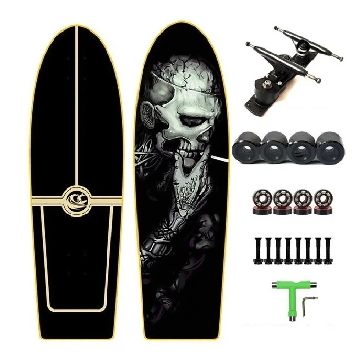 Free customized complete skateboard 7 Ply maple wooden surfskate extreme sports skateboard land cruiser