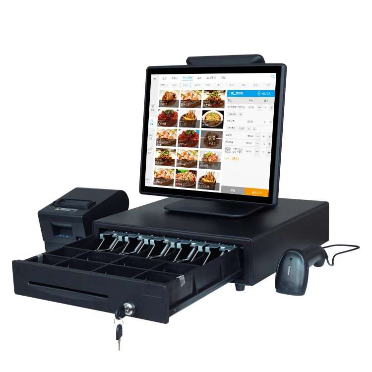 Wholesales All in one Desktop Cash Register POS System 17inch J1900 Processor 4+64GB Point of Sales Terminal Machine