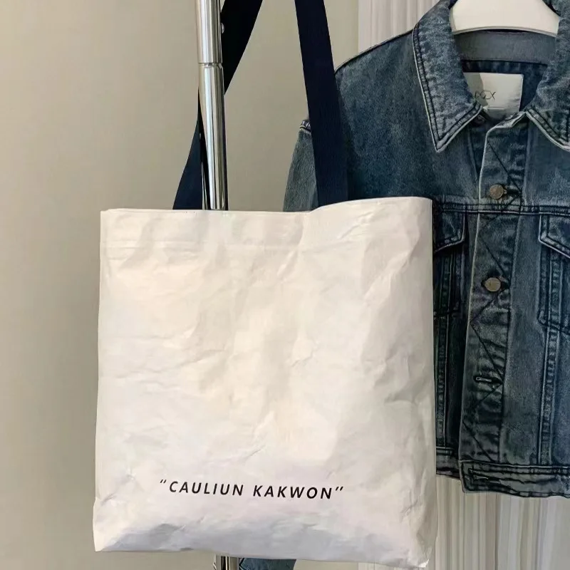 Прочный водонепроницаемый бумажный пакет Dupont с кнопками Пользовательский логотип Tyvek Tote Bag